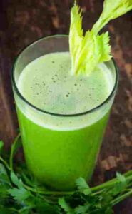 A glass of celery juice