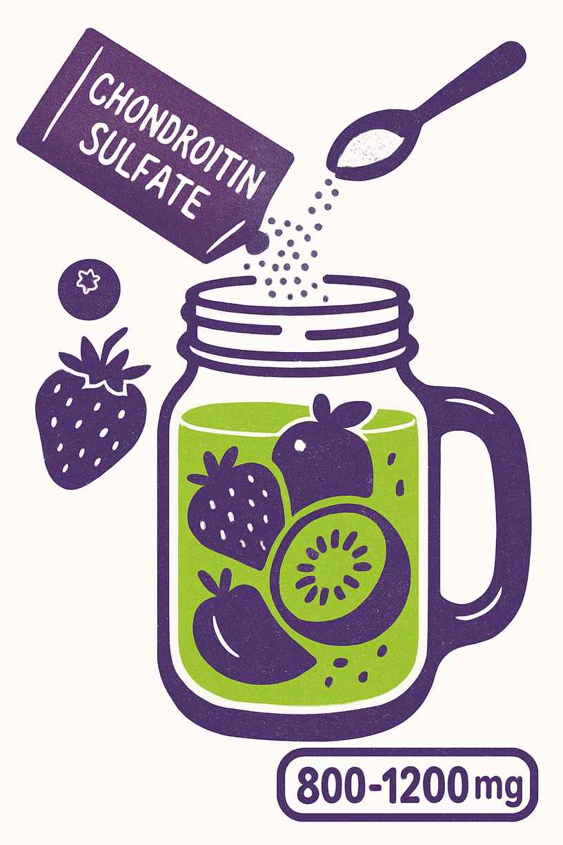 Chondroitin Sulfate in a smoothie with dosage information