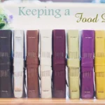 A stack of food diaries