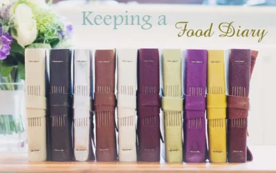 A stack of food diaries